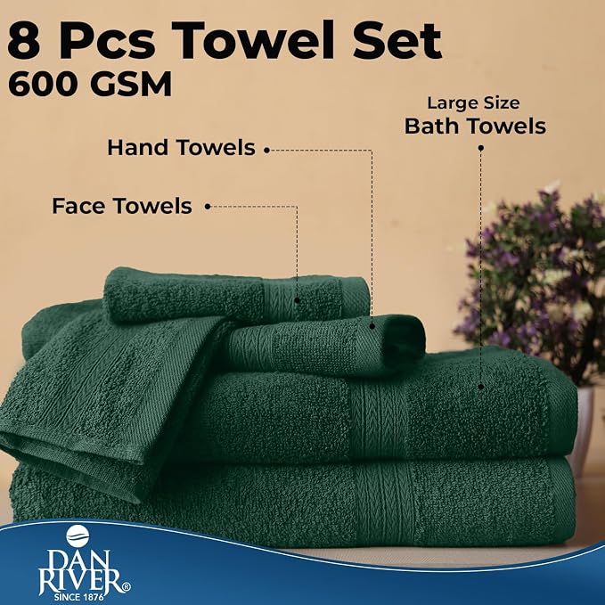 DAN RIVER 8 PC Luxury Bath Towels - Image 7