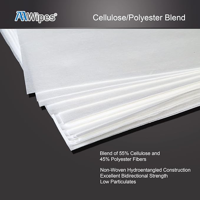 AAwipes Cleanroom Wipes 6" x 6" Lint Free Wipes Cellulose/Polyester Wipers - Image 3
