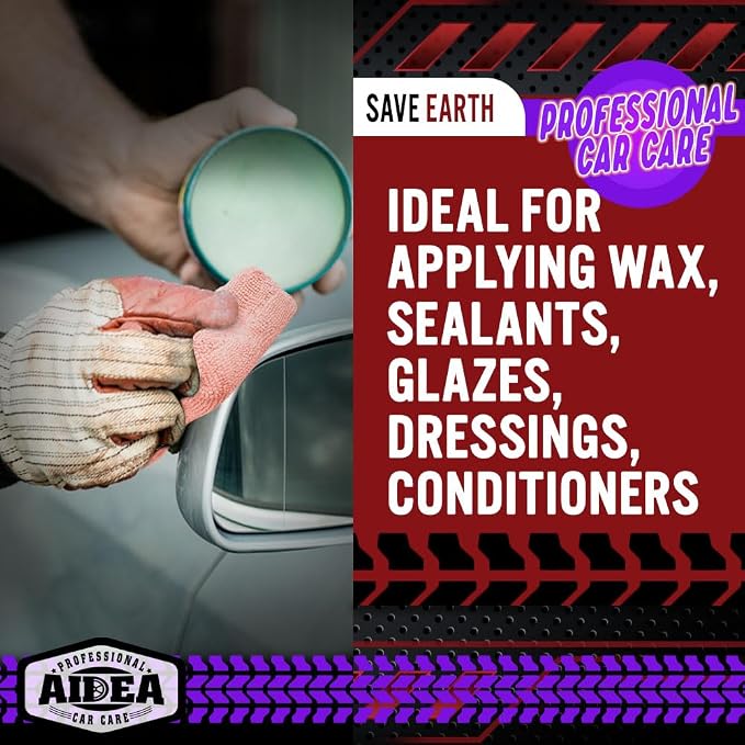 AIDEA Microfiber Applicator Pad-8Pack, Car Wash Sponge, Premium Microfiber - Image 2