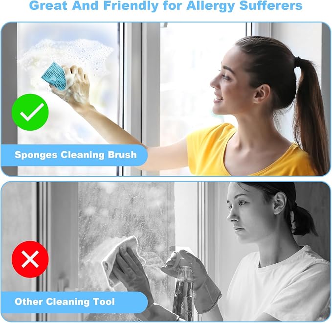 2-Pack Damp Clean Duster Sponge, Magic Sponge Eraser Baseboard Cleaner Tool - Image 2