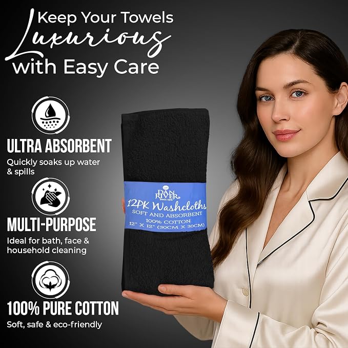DAN RIVER 12 Pack Wash Cloths for Showering - Image 4