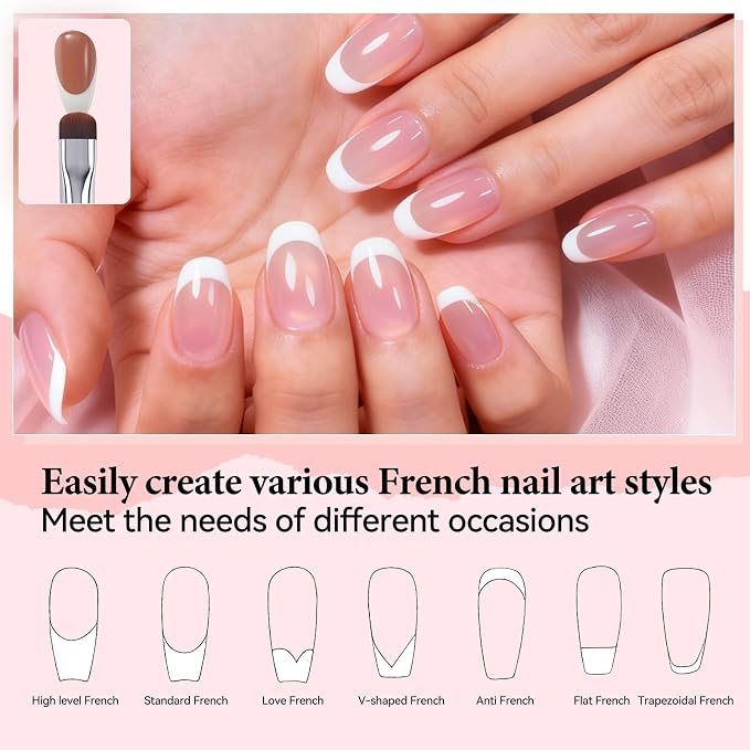 French Brush for Nails & Gel Polish Clean Up, Dual-Use Metal Handle Nail Art - Image 8