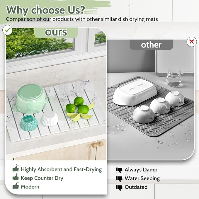 Stone Drying Mat for Kitchen Counter - Image 6