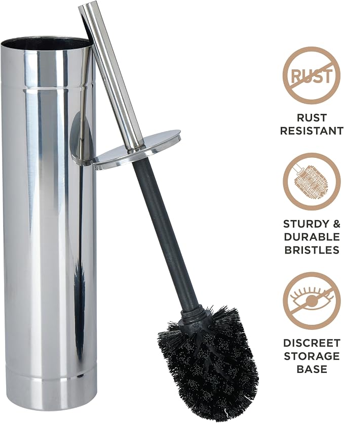 Bath Bliss Toilet Brush with Weighted Base | Slender Design | 360 Degree Brush - Image 2