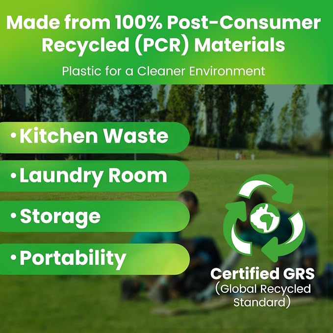 Large Trash Bag 13 Gallon Tall Drawstring 100% Post-Consumer Recycled Garbage - Image 5