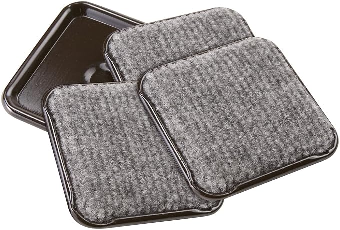 SoftTouch 2 1/2" Square Reusable Carpet Bottom Furniture Caster Cups to Protect by SOFTTOUCH