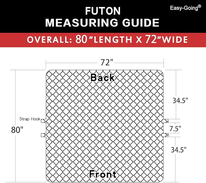 Easy-Going Futon Slipcover - Reversible Armless Sofa Cover - Furniture Protector - Water Resistant - Pets & Kids (Brown/Beige)