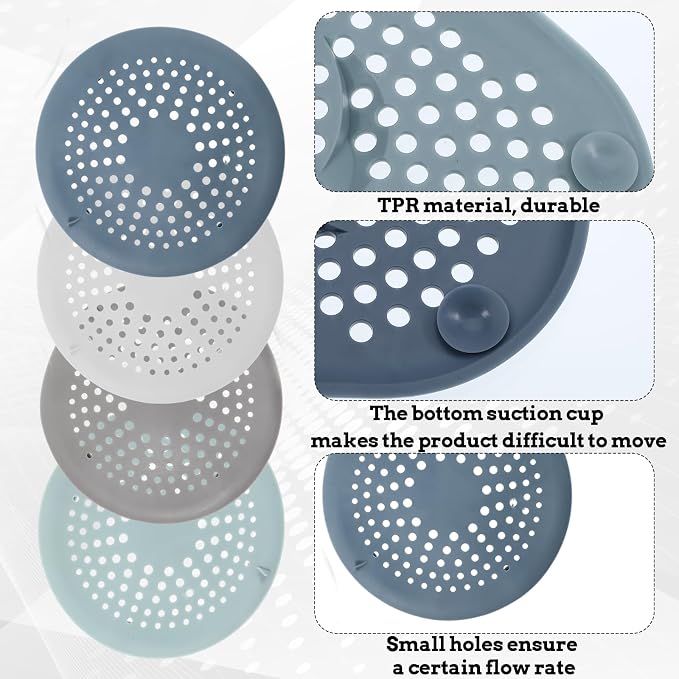 4 Packs Round Hair Drain Catcher, Drain Cover - Image 4