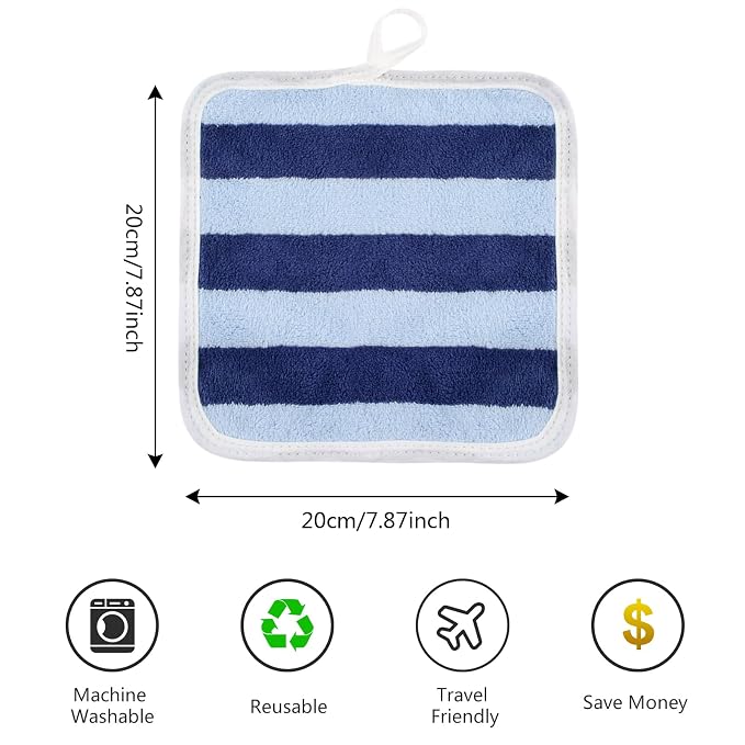 SINLAND Microfiber Facial Cloths Fast Drying Washcloth 8inch x 8inch Absorbent - Image 2