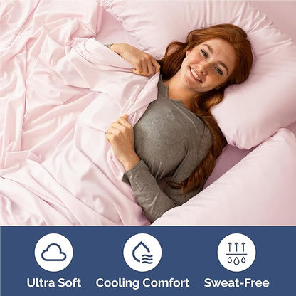 Full Size 4 Piece Sheet Set - Comfy Breathable & Cooling Bed Sheets Set - Hotel Luxury Bedding for Women, Men, Kids, Teens, Boys & Girls - Deep Pockets, Soft, Wrinkle Free - Oeko-Tex - Lavender Pink