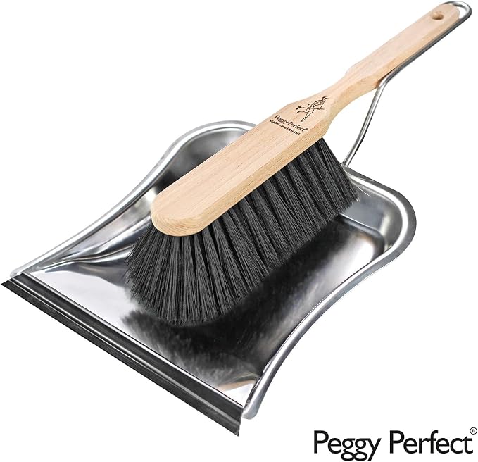 Premium Broom Set with Beech Wood Broom, Stainless Steel Dustpan and Pointed - Image 5