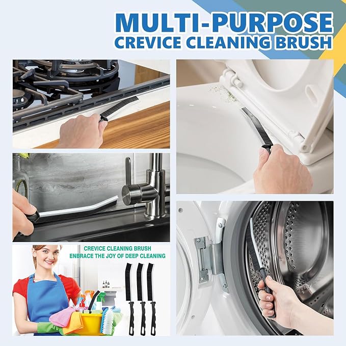 Crevice Cleaning Brush Set – Hard Bristle Gap Cleaning Tool - Image 3