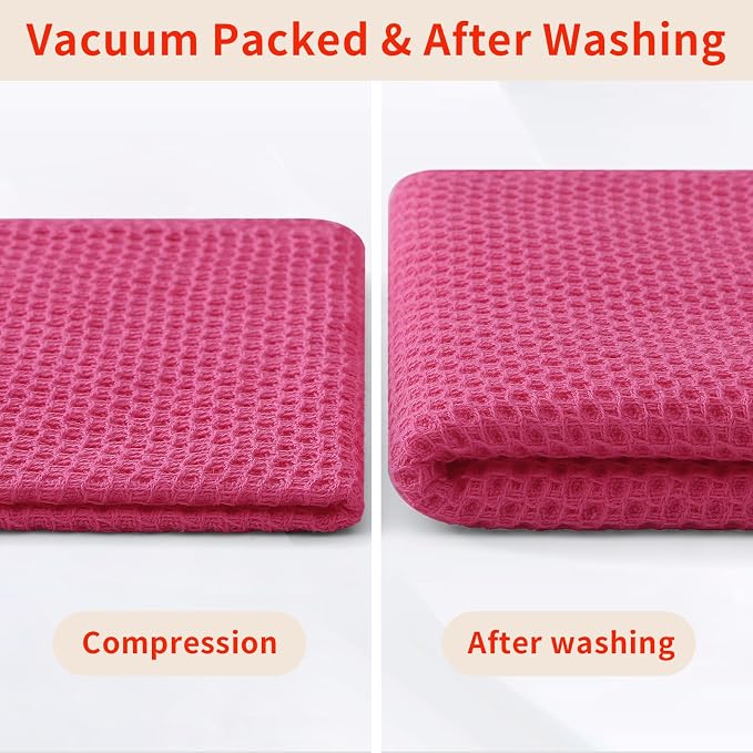 Homaxy 100% Cotton Kitchen Towels and Dishcloths Set, 12 x 12 Inches and 13 x - Image 8