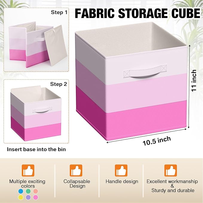6 Pcs Fabric Storage Cubes Bins - Image 3