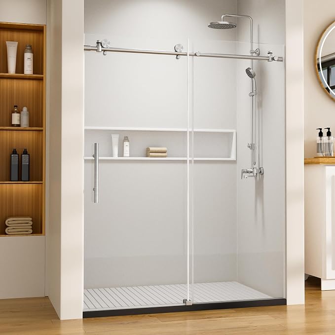 Zenith Shower Door, 60 in W x 74 in H Frameless Shower Door by Unknown