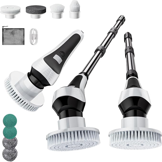 Electric Spin Scrubber, Cordless Cleaning Brush by TINERRAY