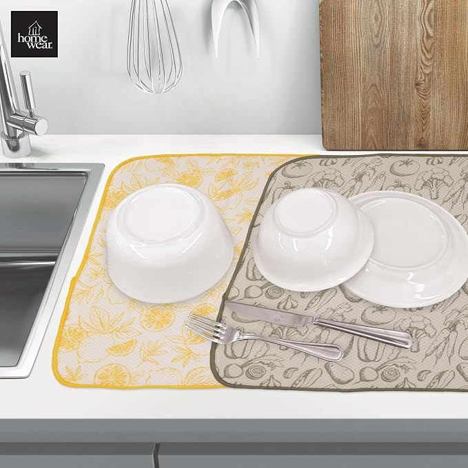 2 Pack Printed Dish Drying Mats - Image 3