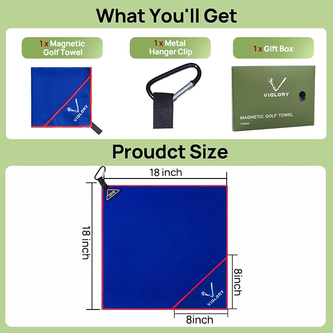 Magnetic Golf Towel for Bag 18" x 18" - Image 6