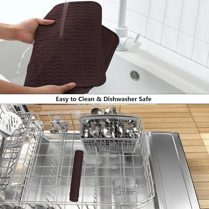 ZLR Silicone Dish Drying Mat for Kitchen Counter, Eco-Friendly Fast Dry Dish Mat - Image 8