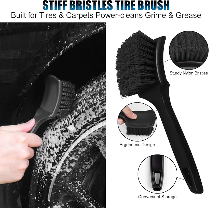 8Pcs Wheel Brush, Tire Brush, Wheel Cleaner Brush Set - Image 5