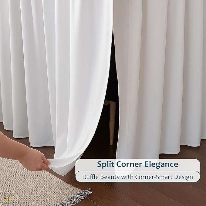 Shreem Linen Dorm Room Bed Skirt Twin XL 32 Inch Drop, 100% Microfiber Extra Long Bedskirt, White