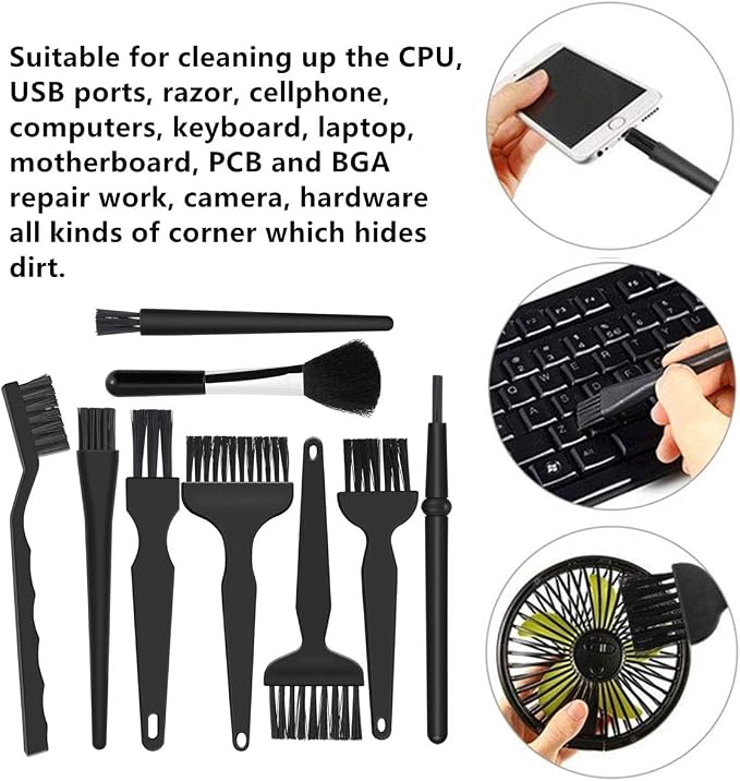 9 in 1 Anti Static Brushes Small Cleaning Kit Multi-Purpose Nylon Brush - Image 6