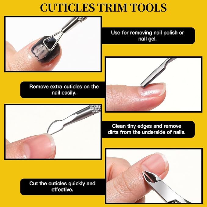 FANDAMEI Nail Care Set, Nail Files 100/180, Nail Buffer Block, Cuticle Tools - Image 5