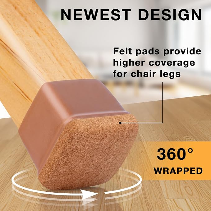32 Pcs Chair Leg Floor Protectors Square, Silicone Chair Leg Protectors - Image 3
