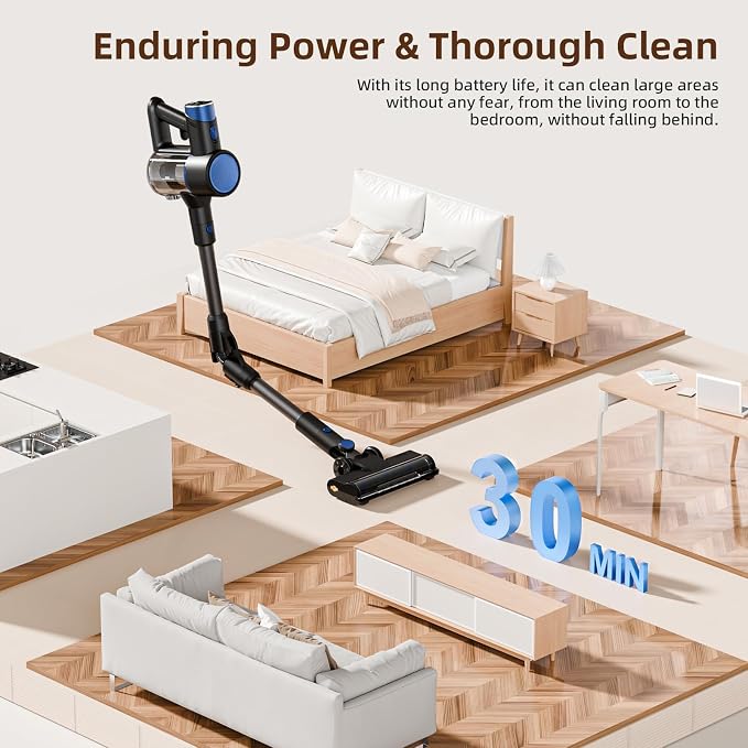 COWSAR Cordless Stick Vacuum Cleaner, Bagless Lightweight Stick Vacuum - Image 7
