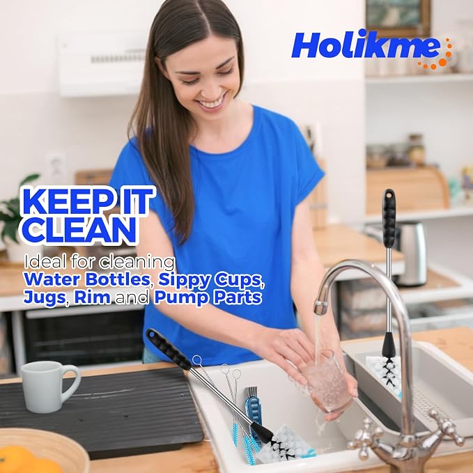 Holikme 6 Pack Brush Set, 3 Straw Brushes, 4-in-1 Cleaning Brush - Image 7