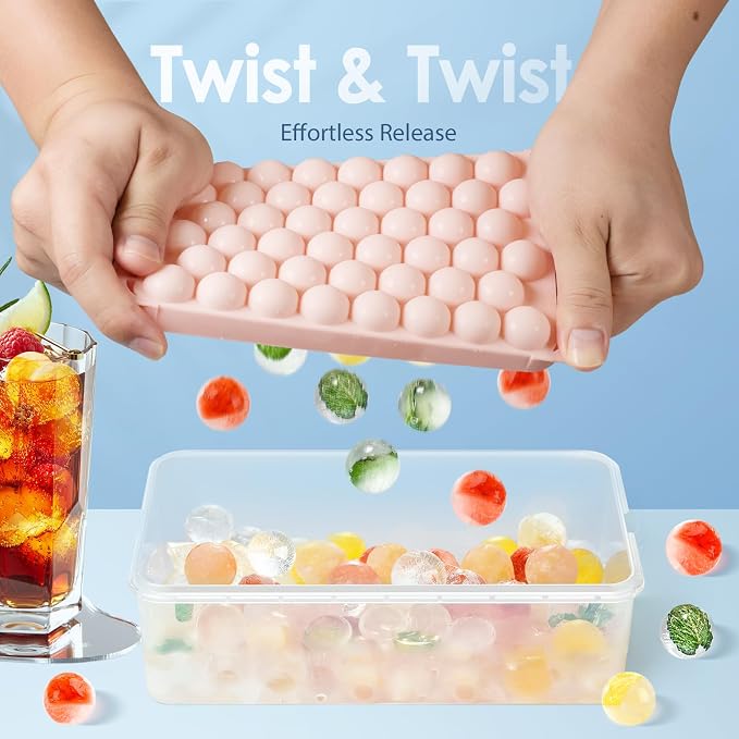 WIBIMEN Ice Cube Tray with Lid and Bin - Image 2