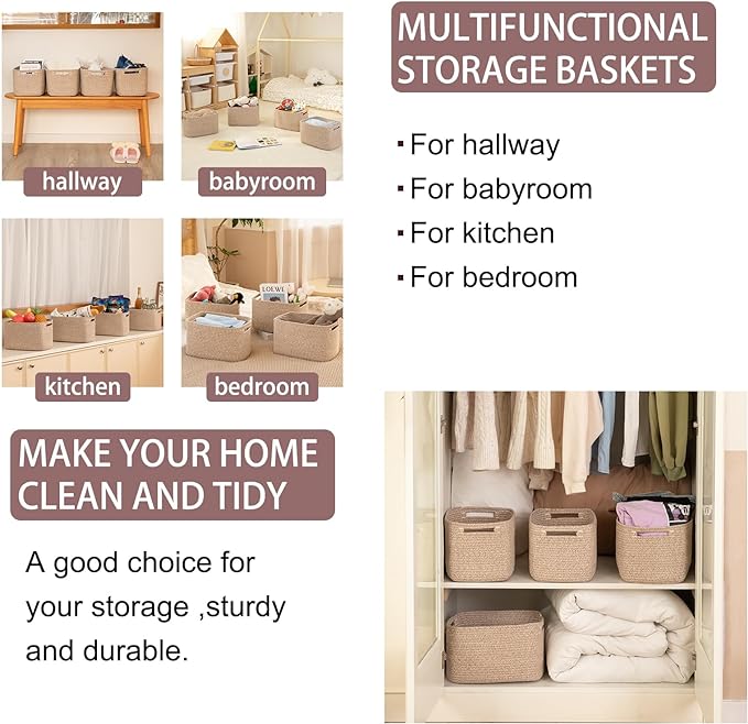 OIAHOMY 4 Pack Storage Baskets for Organizing, Cube Storage Bins for Shelves - Image 6