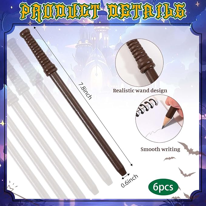 24 Pcs Magical Wizard Notepads Set Spiral Notebooks and Magic Wand Pencils - Image 3