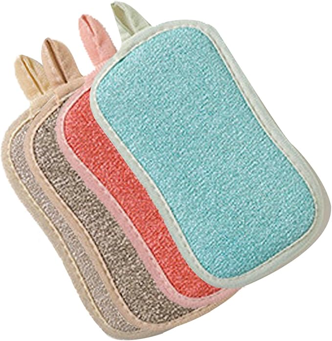 4 Pack Kitchen Scrub Sponge Dual Action Washing Up Cleaner Heavy Duty Scouring by WEBGGER