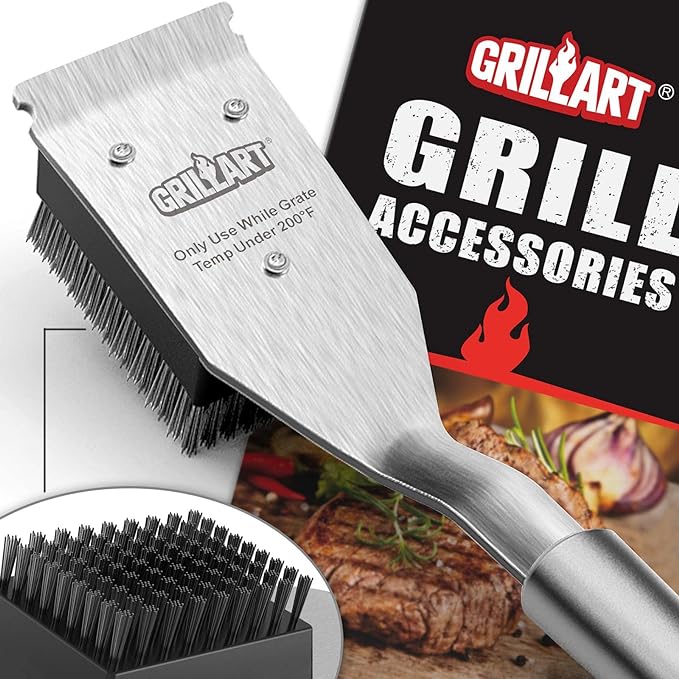 GRILLART Grill Brush and Scraper, Wire BBQ Grill Brush by GRILLART