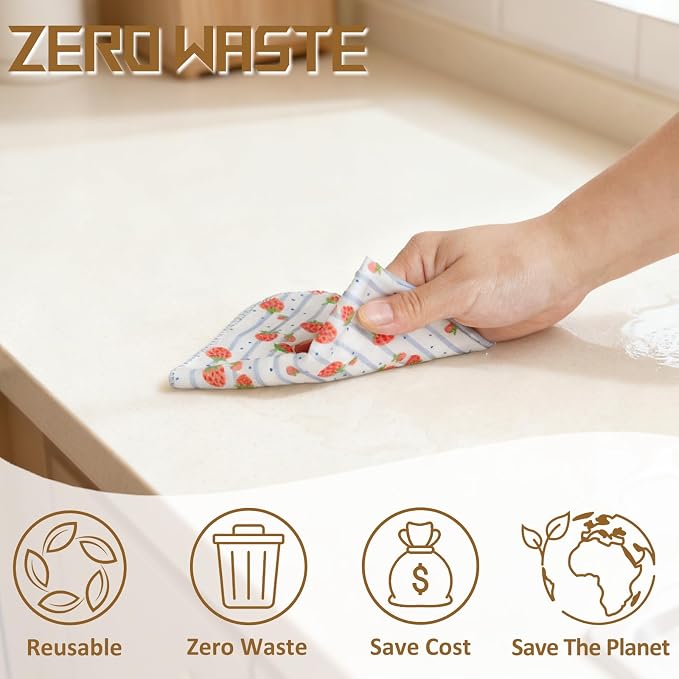 25 Pack Reusable Tissue Paperless Towel Roll Washable Cotton - Image 3