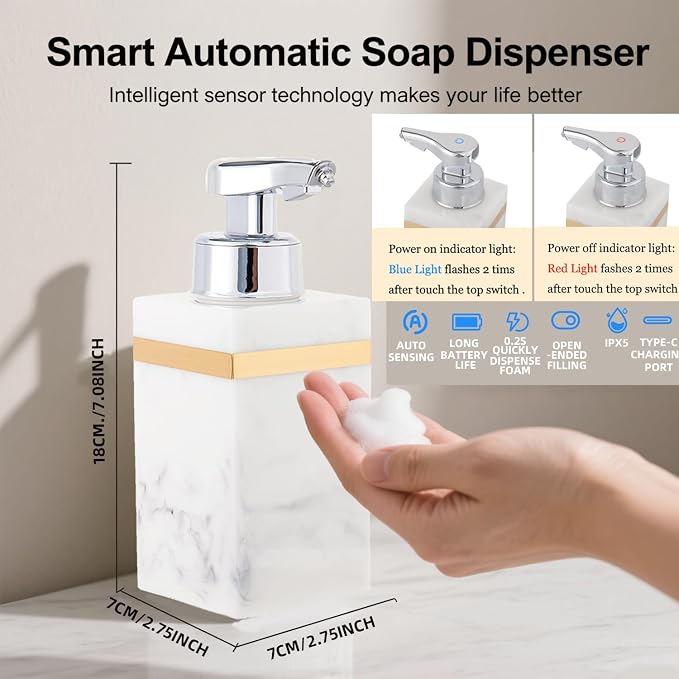 Automatic Foam Soap Dispenser, Touchless Bathroom Kitchen Dish Soap Dispenser - Image 2