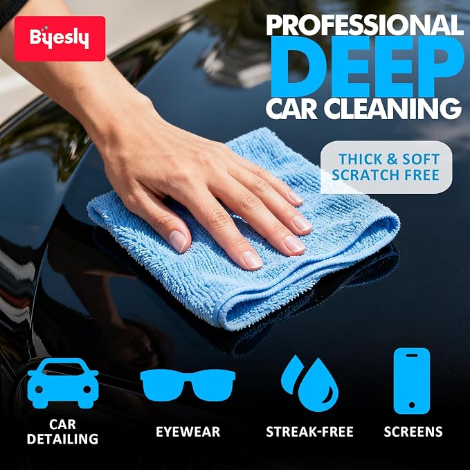 12-Pack Microfiber Cleaning Cloth, 11.5x11.5 Microfiber Towels - Image 5