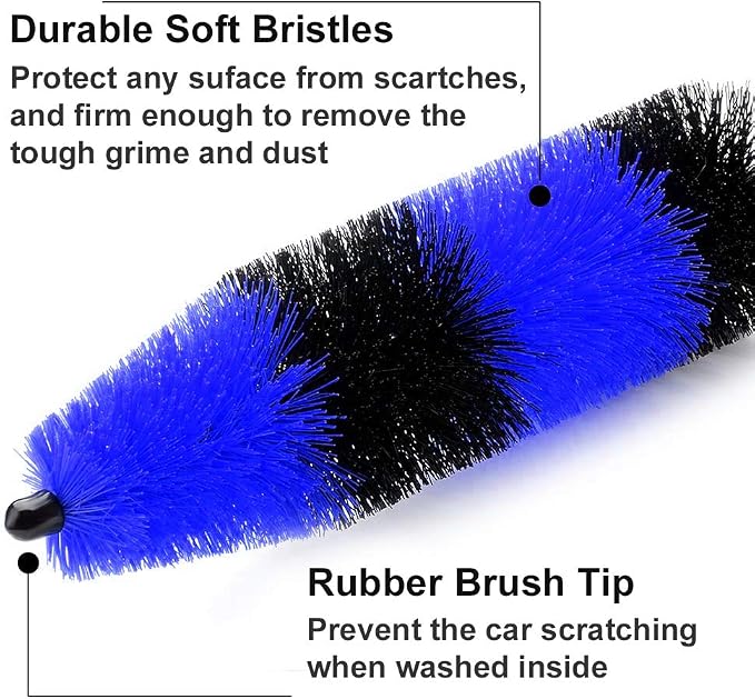 Linkhood 2-Pack Master Wheel Brush, Easy Reach Wheel and Rim Detailing Brush - Image 3