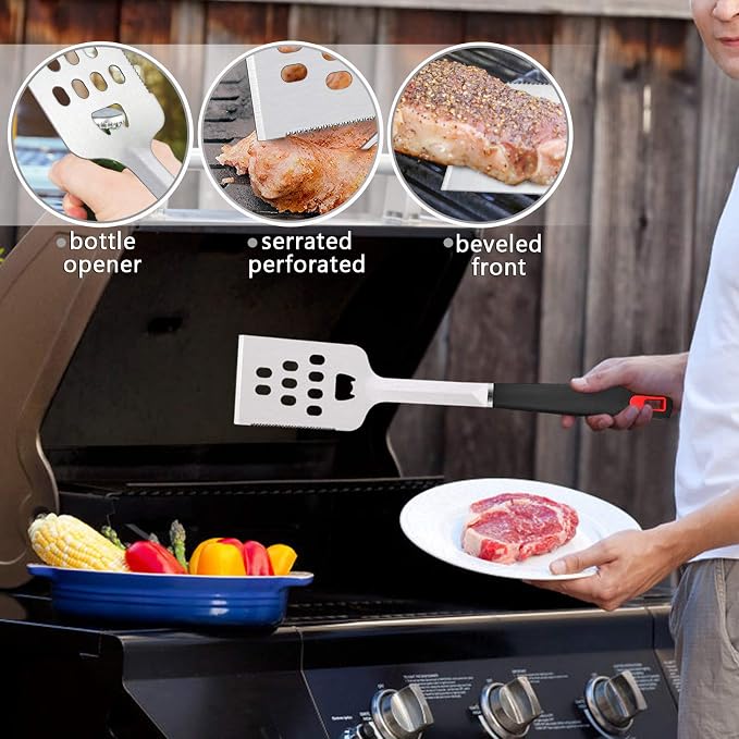HaSteeL BBQ Grill Accessories Set of 7, Stainless Steel Grilling Tools Set - Image 5