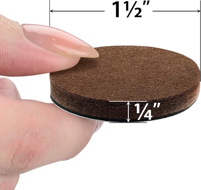 24 Heavy-Duty Felt Furniture Pads 1.5” 1/4” Thick X-Protector! Round Felt Pads - Image 2