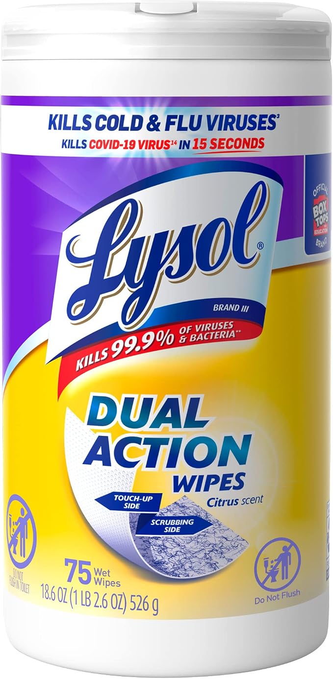 Lysol Dual Action Disinfectant Wipes, by Lysol