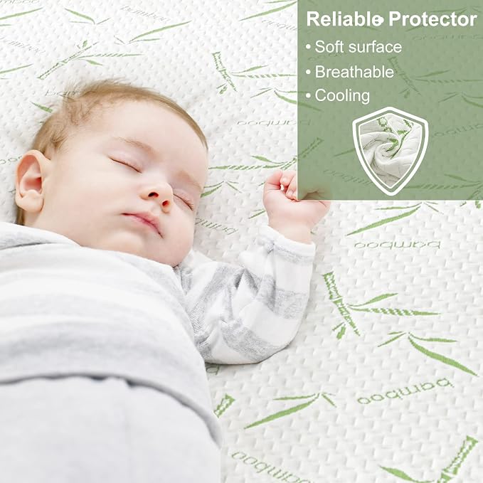 Queen Mattress Protector Waterproof Mattress Pad Washable Bamboo Rayon Mattress - Image 2