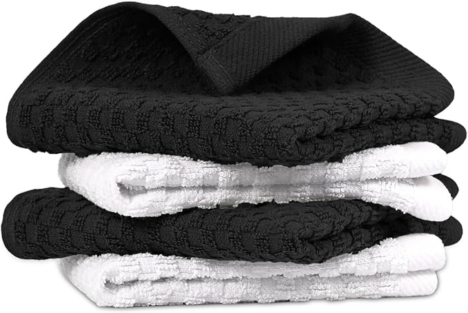 Infinitee Xclusives Premium Dish Cloth 100% Cotton 12 x 12 Inches |Pack of 4| by InfiniteeXclusives