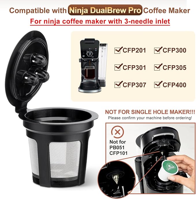 5 Pack Ninja Reusable Coffee Pods: Reusable K Cups - Image 3