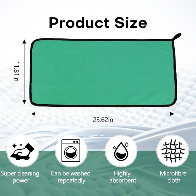 Hovom 3PCS Car Microfiber Towels, 23.62"×11.81" Lint-Free Microfiber Towels - Image 2