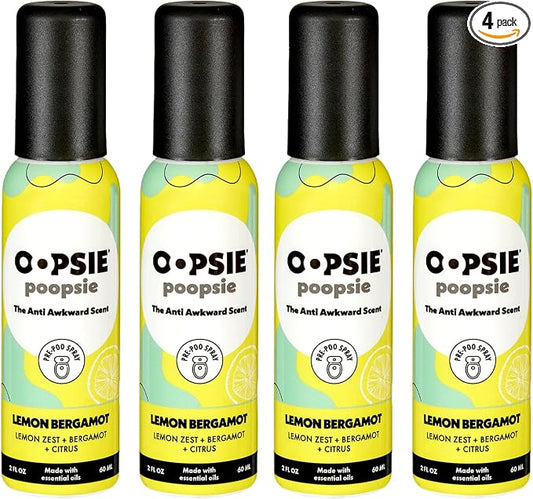 OOPSIE POOPSIE - Lemon Bergamont - Before & After You Go Toilet Spray 2oz - by OopsiePoopsie