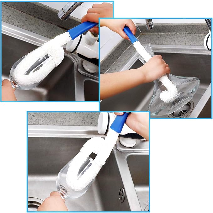 3 Pieces Decanter Cleaning Brush Flexible Bottle Scourer and 400 Pieces - Image 7