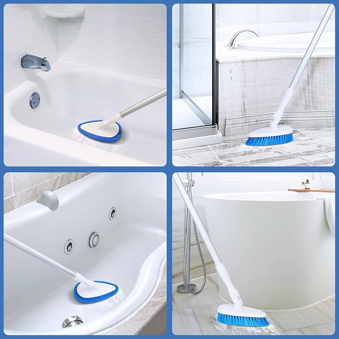 Qaestfy Shower Bathtub Tub and Tile Scrubber Brush - Image 7