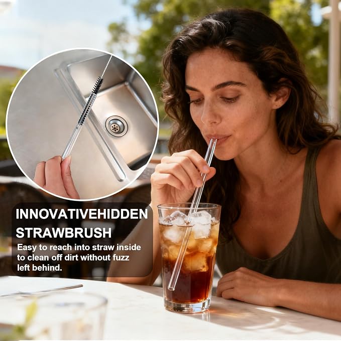 2 in 1 Long Handle Bottle with Straw Brush Cleaner Set, Stainless Steel Water - Image 6